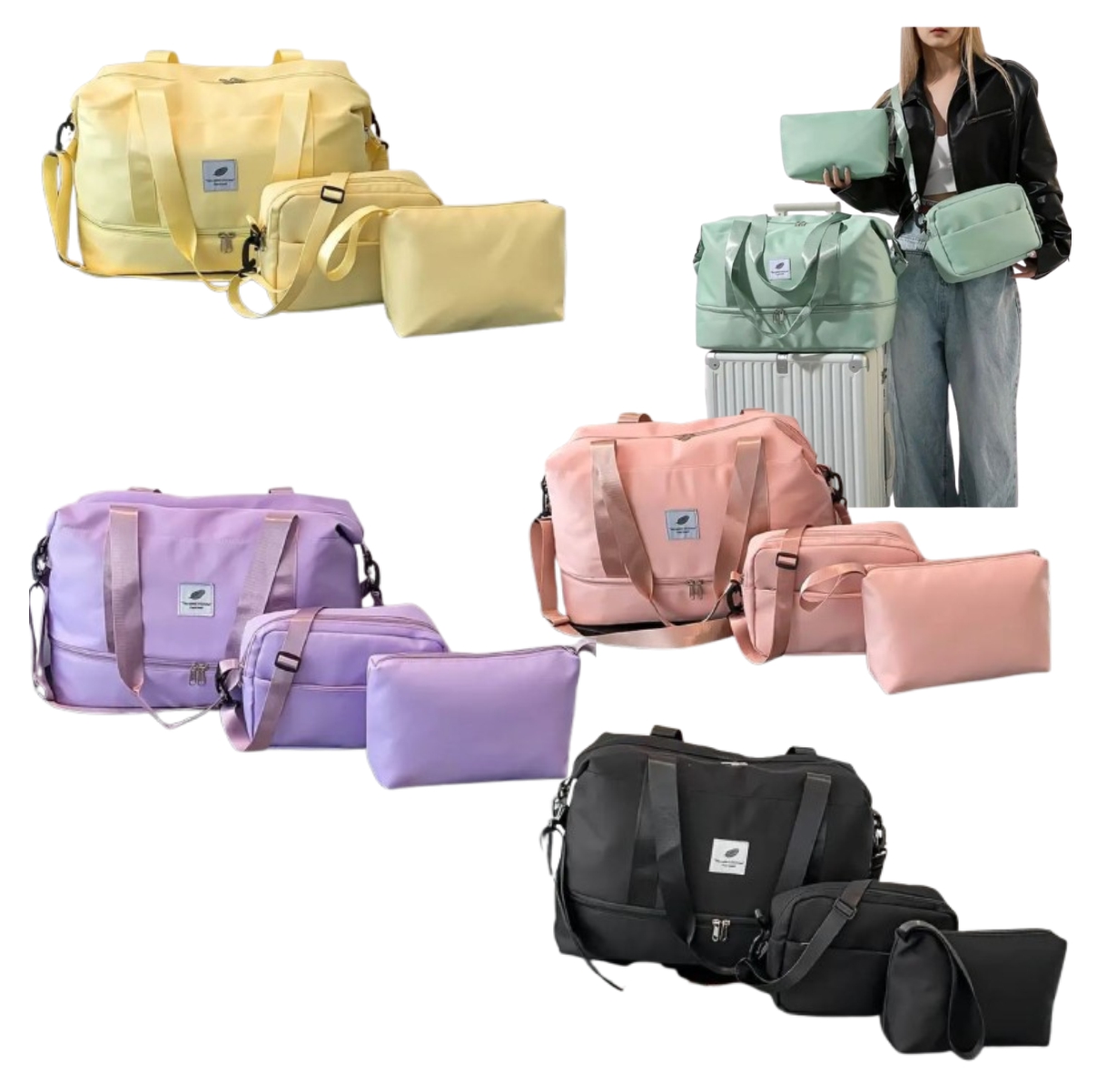 Set x3 Maleta Bolsas de Viaje y Deporte